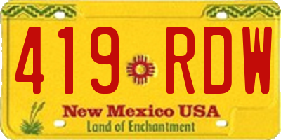 NM license plate 419RDW