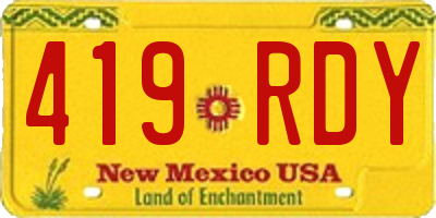 NM license plate 419RDY