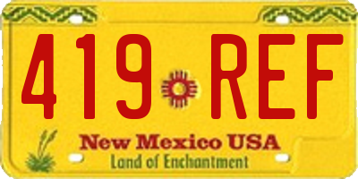 NM license plate 419REF