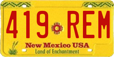 NM license plate 419REM