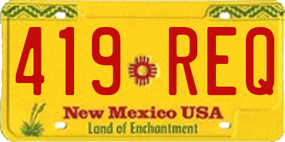 NM license plate 419REQ