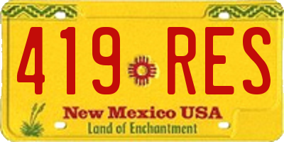 NM license plate 419RES