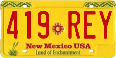 NM license plate 419REY