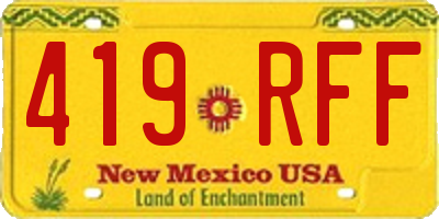 NM license plate 419RFF