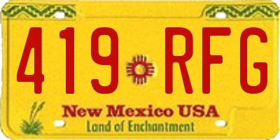 NM license plate 419RFG