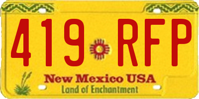 NM license plate 419RFP