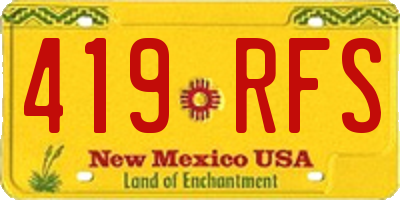 NM license plate 419RFS