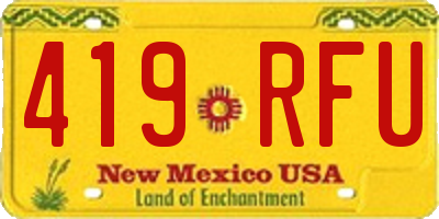 NM license plate 419RFU