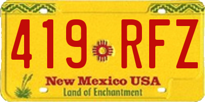 NM license plate 419RFZ