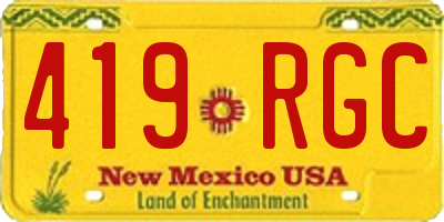 NM license plate 419RGC