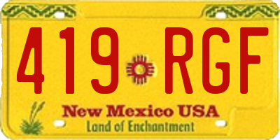 NM license plate 419RGF