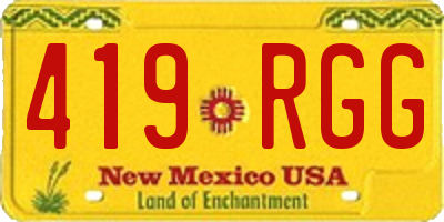NM license plate 419RGG