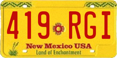 NM license plate 419RGI