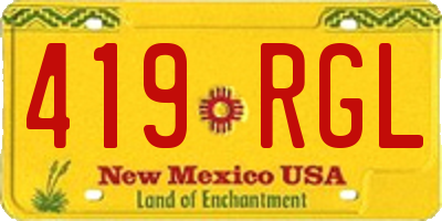 NM license plate 419RGL