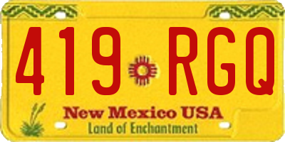 NM license plate 419RGQ