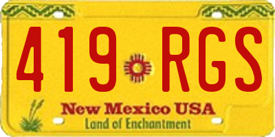 NM license plate 419RGS