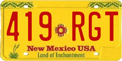 NM license plate 419RGT