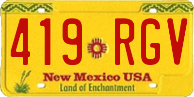 NM license plate 419RGV
