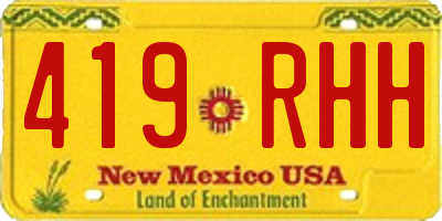 NM license plate 419RHH