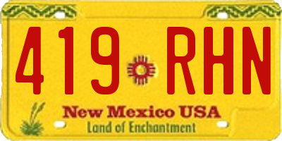 NM license plate 419RHN
