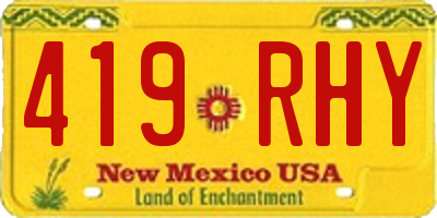 NM license plate 419RHY