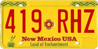 NM license plate 419RHZ