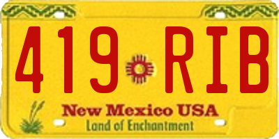 NM license plate 419RIB