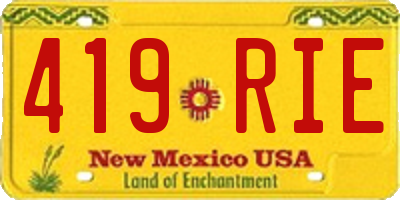 NM license plate 419RIE