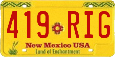 NM license plate 419RIG