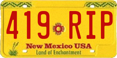 NM license plate 419RIP