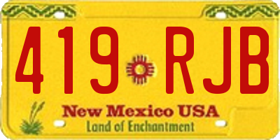 NM license plate 419RJB
