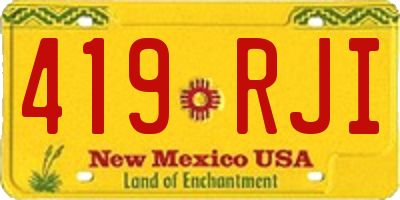 NM license plate 419RJI