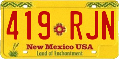 NM license plate 419RJN
