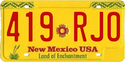 NM license plate 419RJO