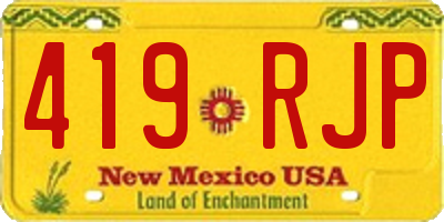 NM license plate 419RJP