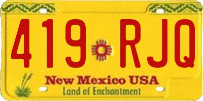 NM license plate 419RJQ