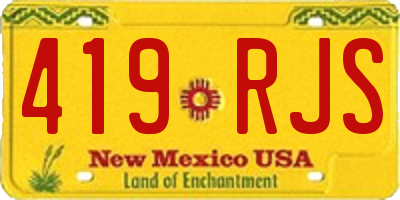 NM license plate 419RJS