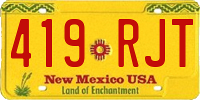 NM license plate 419RJT