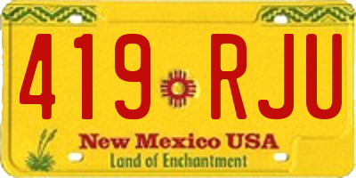 NM license plate 419RJU