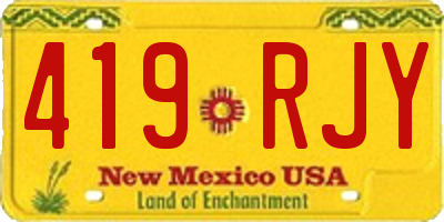 NM license plate 419RJY