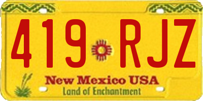 NM license plate 419RJZ