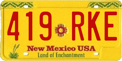 NM license plate 419RKE