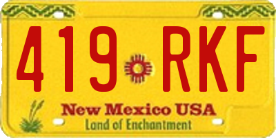 NM license plate 419RKF