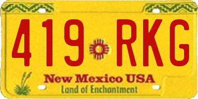 NM license plate 419RKG