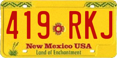 NM license plate 419RKJ