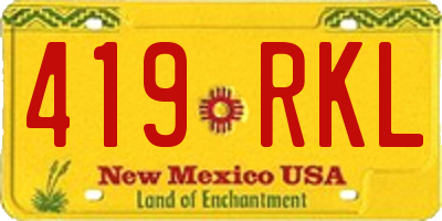 NM license plate 419RKL