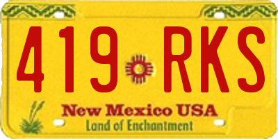 NM license plate 419RKS