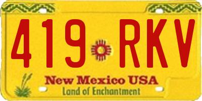 NM license plate 419RKV