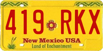NM license plate 419RKX