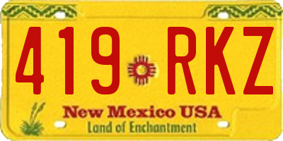 NM license plate 419RKZ